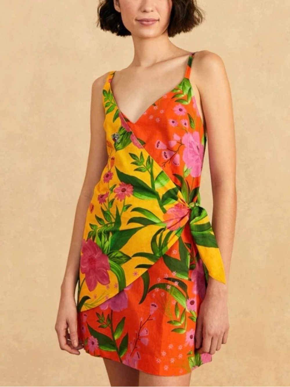 Farm Rio Two-Piece Romantic Garden Wrap Coverup